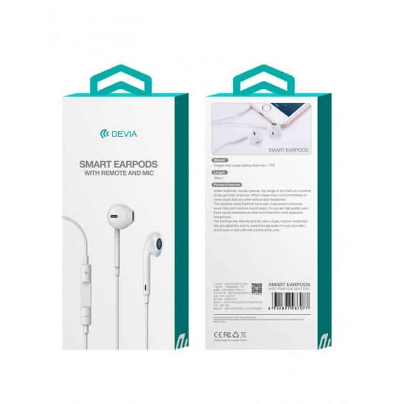 Ecouteurs SMART EARPODS de DEVIA pour smartphones, tablettes et lectures multimedia